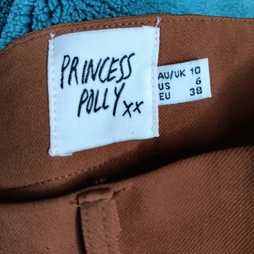 SOLD Princess Polly Pants Womens 6 Rust Fiesta Slits Old Money High Waist Baggy - Picture 7 of 9